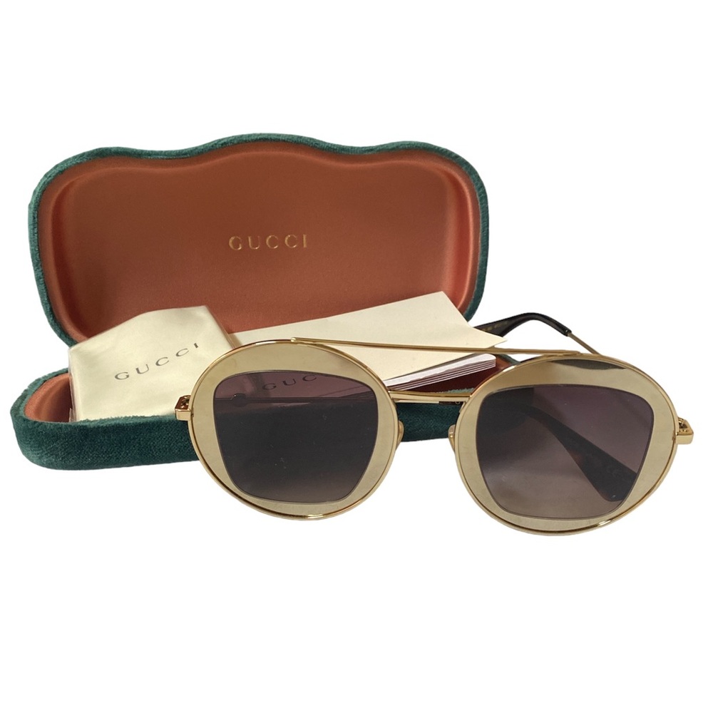 NWT Gucci Women’s Gold Round 47mm Sunglasses